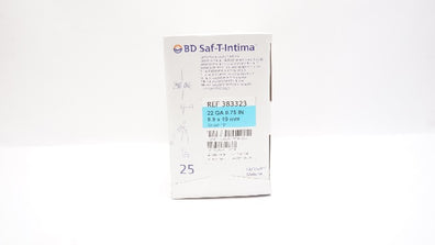 BD 383323 Saf-T-Intima Safety System w/ Y Adapter 22Ga 0.75inch - Box of 25